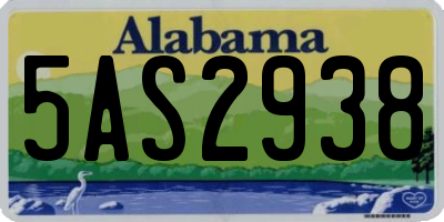 AL license plate 5AS2938