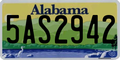 AL license plate 5AS2942
