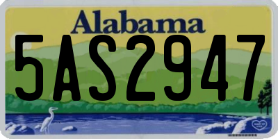 AL license plate 5AS2947