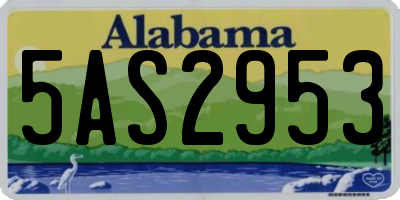 AL license plate 5AS2953