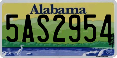 AL license plate 5AS2954