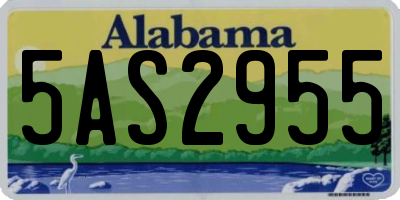 AL license plate 5AS2955