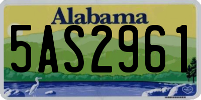 AL license plate 5AS2961