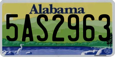 AL license plate 5AS2963
