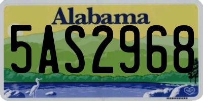AL license plate 5AS2968