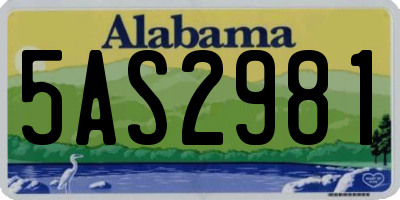 AL license plate 5AS2981