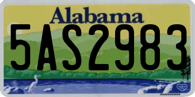 AL license plate 5AS2983