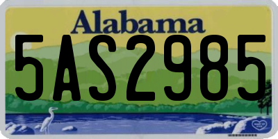 AL license plate 5AS2985