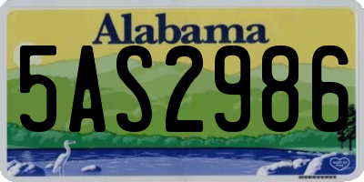 AL license plate 5AS2986