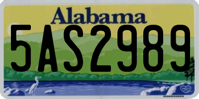 AL license plate 5AS2989