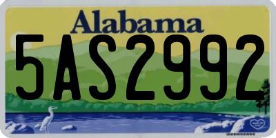 AL license plate 5AS2992