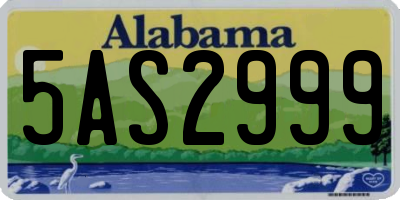 AL license plate 5AS2999