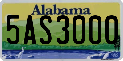 AL license plate 5AS3000