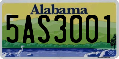 AL license plate 5AS3001