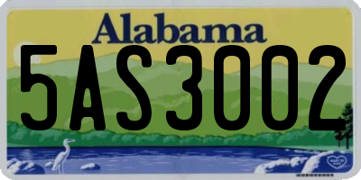 AL license plate 5AS3002