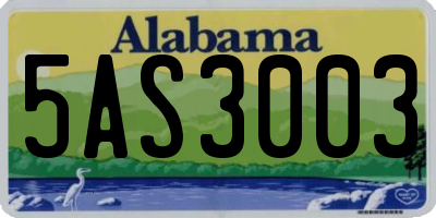 AL license plate 5AS3003