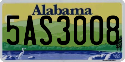 AL license plate 5AS3008