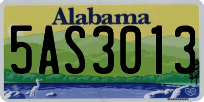 AL license plate 5AS3013