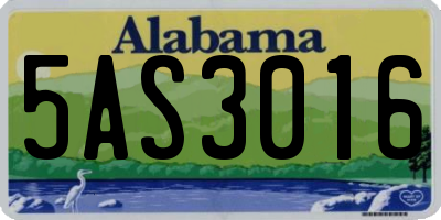 AL license plate 5AS3016