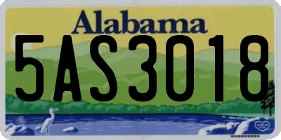 AL license plate 5AS3018