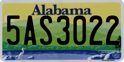 AL license plate 5AS3022