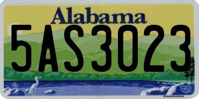 AL license plate 5AS3023