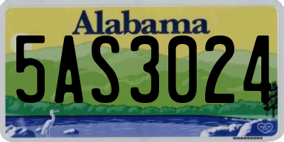 AL license plate 5AS3024