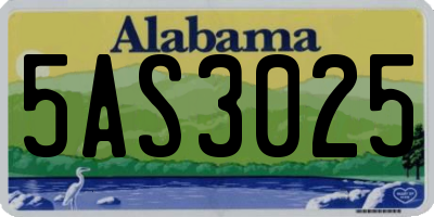 AL license plate 5AS3025