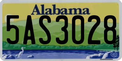 AL license plate 5AS3028