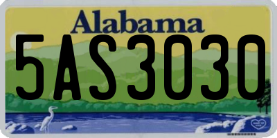 AL license plate 5AS3030