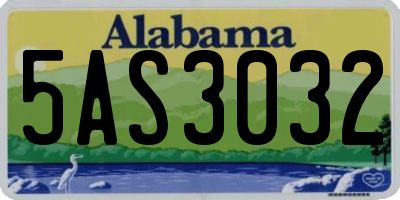 AL license plate 5AS3032