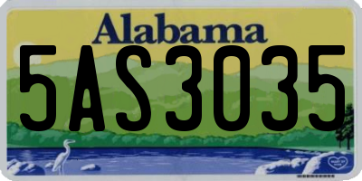 AL license plate 5AS3035