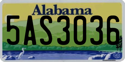 AL license plate 5AS3036