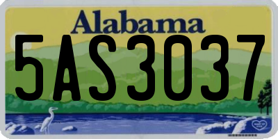 AL license plate 5AS3037