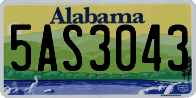 AL license plate 5AS3043