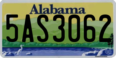 AL license plate 5AS3062