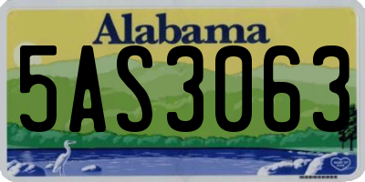 AL license plate 5AS3063