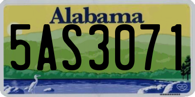 AL license plate 5AS3071