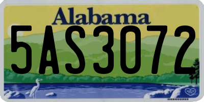 AL license plate 5AS3072