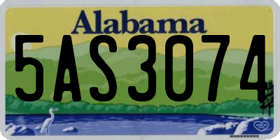 AL license plate 5AS3074