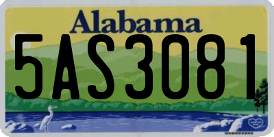 AL license plate 5AS3081