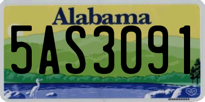 AL license plate 5AS3091