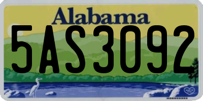 AL license plate 5AS3092