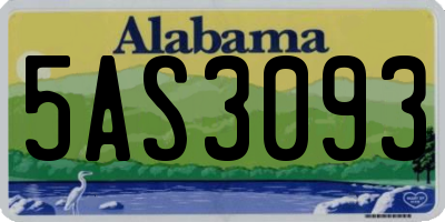 AL license plate 5AS3093