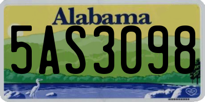 AL license plate 5AS3098