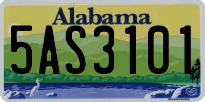 AL license plate 5AS3101