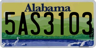 AL license plate 5AS3103