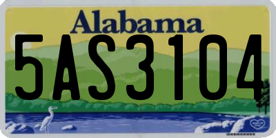 AL license plate 5AS3104