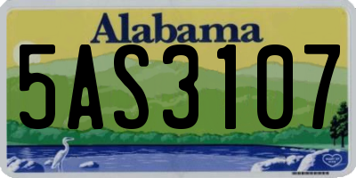 AL license plate 5AS3107