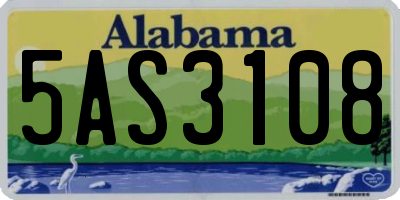 AL license plate 5AS3108